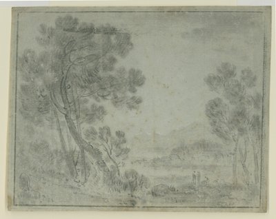 Vista na Itália (giz preto no papel) de Richard Wilson