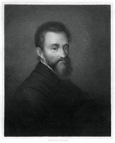 Michelangelo, escultor renascentista italiano, pintor, arquiteto e poeta, 1833. de Richard Woodman
