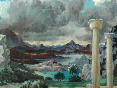 Tempestade sobre a Grécia (óleo sobre tela) de Richard Wyndham