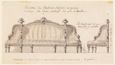 Desenho, Desenho para um confidente, ca. 1780 de Richard de Lalonde