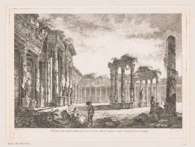 Gezicht op de Tempel van Jupiter Serapis
Elevação de um antigo templo que se crê ser o de Júpiter Serapis em Pozzuoli perto de Nápoles (título sobre o objecto) de Richard de Saint Non