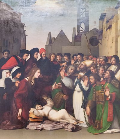 St Zenobius ressuscita um rapaz dos mortos de Ridolfo Ghirlandaio