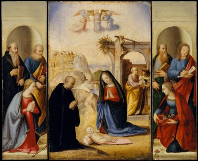 A Natividade com Santos. de Ridolfo Ghirlandaio