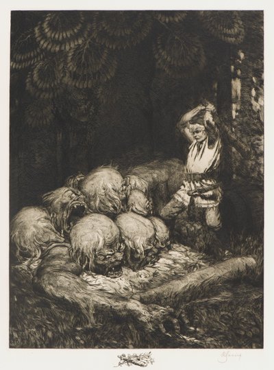 Kurbads, o herói e diabo de nove cabeças de Rihards Zariņš