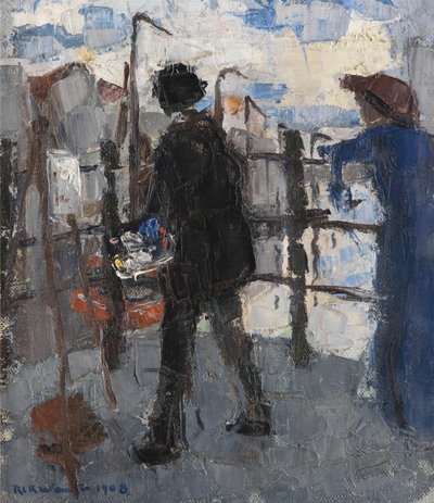 O Pintor na Ponte Hoogbrug, em Mechelen de Rik Wouters