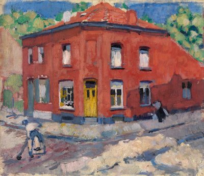 The Red House, Late Snow (óleo sobre tela) de Rik Wouters