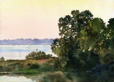 Wednesday Night Races, 2006 (aguarela sobre papel) de Rob Wood