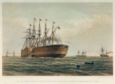 O "Great Eastern" a navegar, c.1860 (litografia a cores) de Robert (after) Dudley