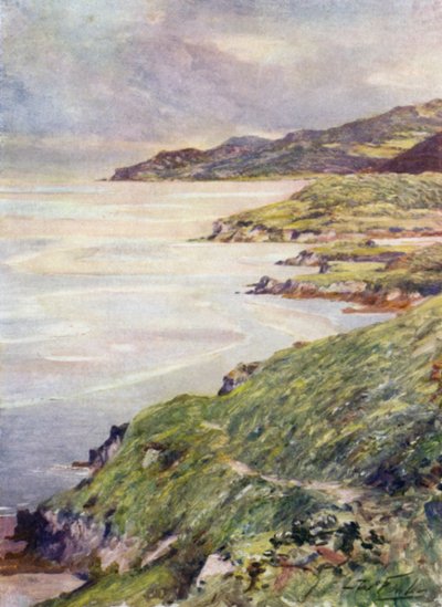 A Lonely Shore, Barmouth Estuary (cor litho) de Robert (after) Fowler