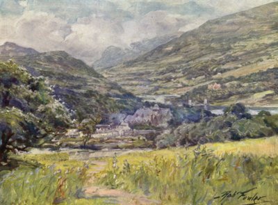 Boddnant Hall, Conway Valley (cor litho) de Robert (after) Fowler