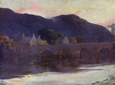Bridge, Cwm-y-Glo, Evening (cor litho) de Robert (after) Fowler
