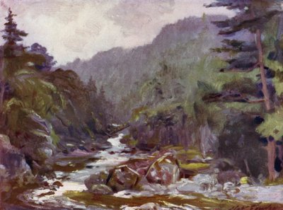 Ponte Mineira no Rio Llugwy (cor litho) de Robert (after) Fowler