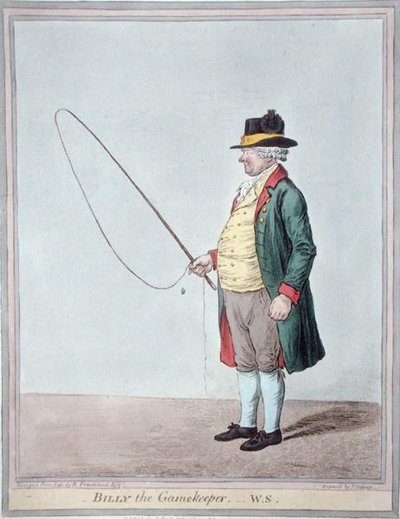 Billy the Gamekeeper, gravado por James Gillray (1756-1815) publicado por Hannah Humphrey em 1810 (gravura colorida à mão) de Robert (after) Frankland