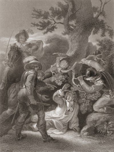Duque de Monmouth, tomado após a Batalha de Sedgemoor. Extraído de The History of England, publicado em 1859. de Robert (after) Smirke