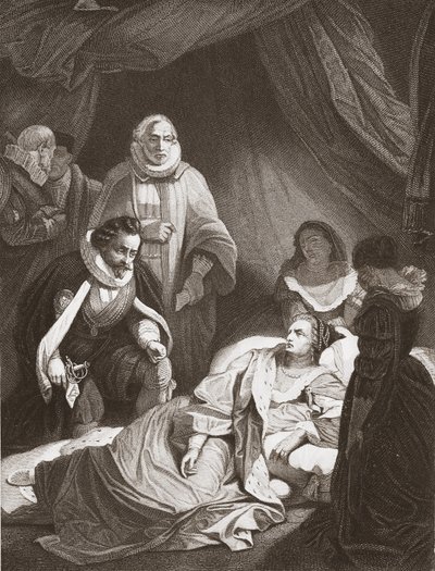 Últimas horas da Rainha Elizabeth (litho) de Robert (after) Smirke