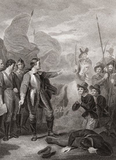Oliver Cromwell a reprimir o motim de Burford. (imprimir) de Robert (after) Smirke