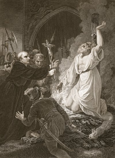 O Martírio do Arcebispo Cranmer, gravado por W. Bromley, ilustração de 