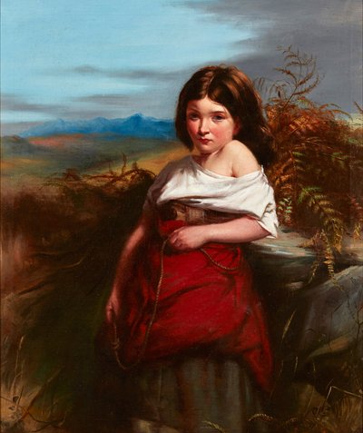 Um coletor de samambaias (óleo sobre tela) de Robert (follower of) Herdman