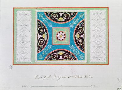 Design de tapetes para a sala de estar, Shelburne House de Robert Adam