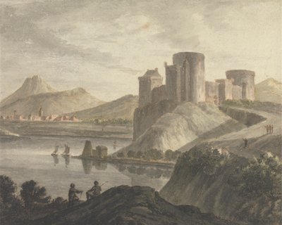 Castelo com Figuras numa Paisagem Clássica de Robert Adam