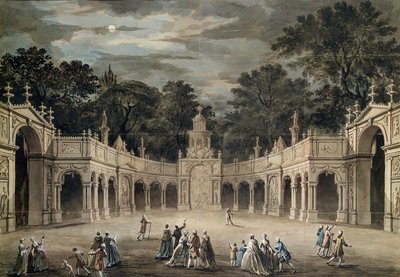 As Iluminações na Casa de Buckingham para o aniversário do Rei George III, 4 de junho de 1783 (caneta e wc) de Robert Adam