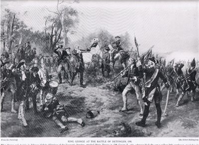 George II em Dettingen, ilustração da &39;Hutchinson&39;s Story of the British Nation&39; de Robert Alexander Hillingford