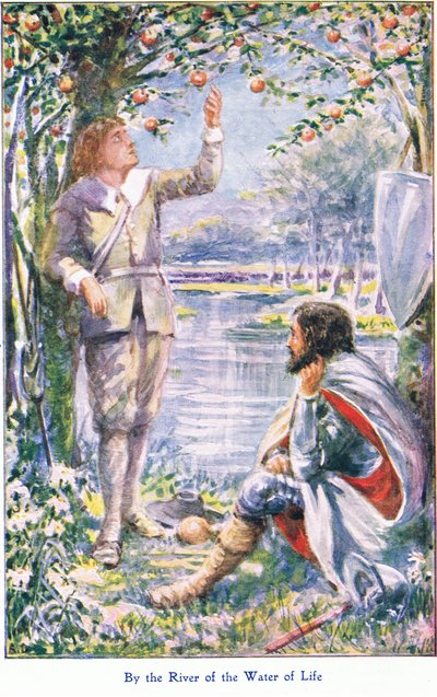 By the River of the Water of Life, de The Pilgrims Progress, publicado por John F Shaw & Co, c.1900