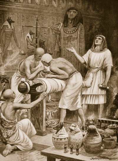 Embalsamamento dos mortos, ilustração de 