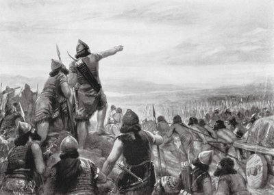 Incursão de Shamshi-Adad III à costa do "Grande Mar" (litografia) de Robert Ambrose Dudley