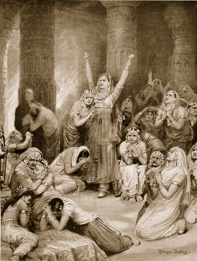 A cerimónia Rajput de Jauhar (holocausto) de Robert Ambrose Dudley