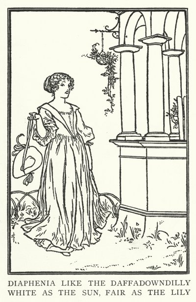 Diafenia como a daffadowndilly, branca como o sol, bela como o lírio (litho) de Robert Anning Bell