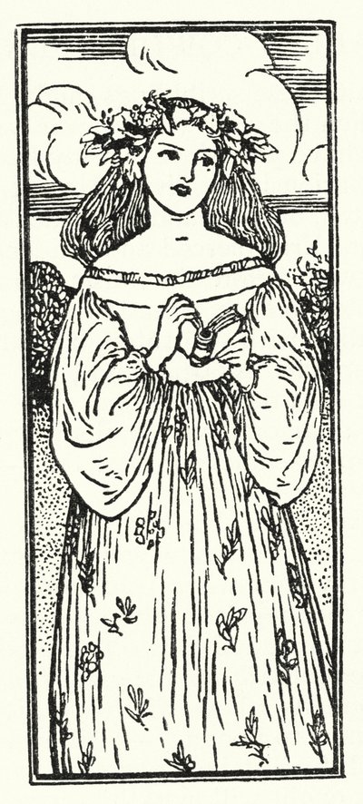 Ilustração para Poemas de John Keats (litho) de Robert Anning Bell