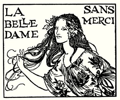 Ilustração para Poemas de John Keats: La Belle Dame Sans Merci (litho) de Robert Anning Bell