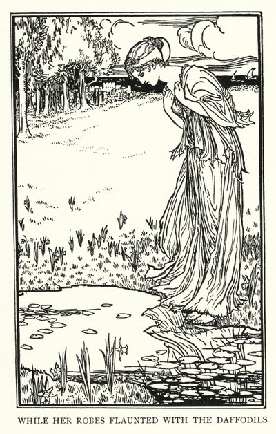 Ilustração para Poemas de John Keats: Lamia (litho) de Robert Anning Bell