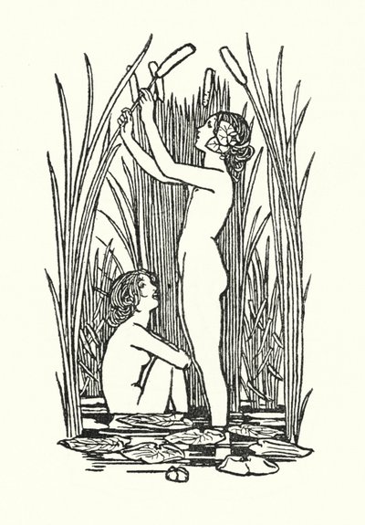 Ilustração para Poemas de John Keats: Lamia (litho) de Robert Anning Bell