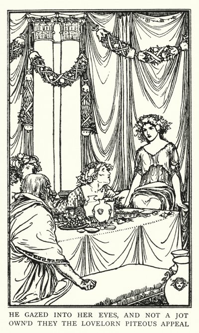 Ilustração para Poemas de John Keats: Lamia (litho) de Robert Anning Bell
