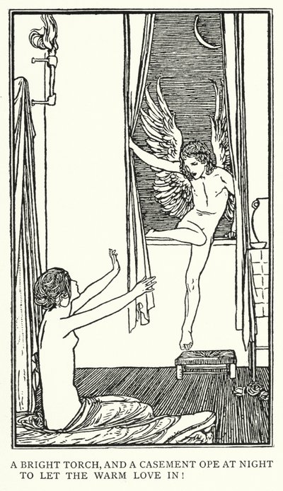 Ilustração para Poemas de John Keats: Ode à Psique (litho) de Robert Anning Bell