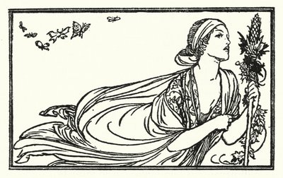 Ilustração para Poemas de John Keats: Sono e Poesia (litho) de Robert Anning Bell