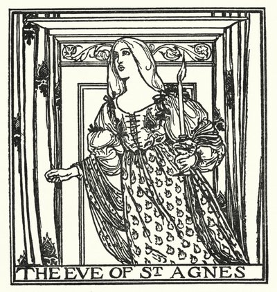 Ilustração para Poemas de John Keats: A Véspera de Santa Agnes (litho) de Robert Anning Bell