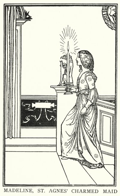 Ilustração para Poemas de John Keats: A Véspera de Santa Agnes (litho) de Robert Anning Bell