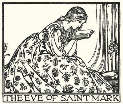 Ilustração para Poemas de John Keats: A Véspera de São Marcos (litho) de Robert Anning Bell