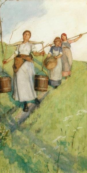 Regresso a casa - As Milkmaids de Robert Anning Bell