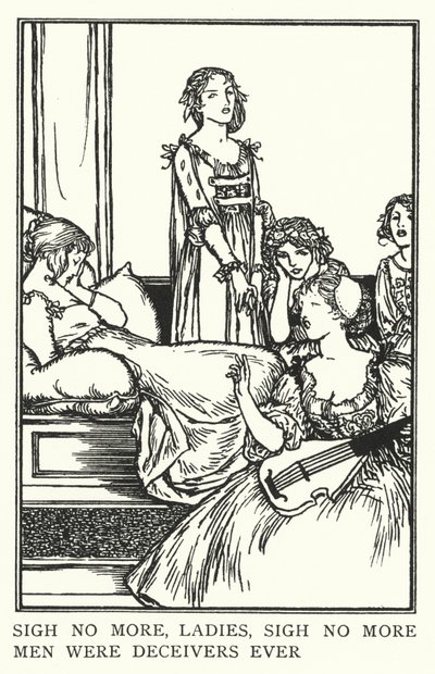 Não assinem mais, senhoras, não suspirem mais, os homens sempre foram enganadores (litho) de Robert Anning Bell