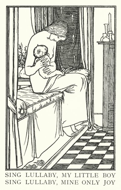 Canta canção de ninar, meu rapazinho, canta canção de ninar, minha única alegria (litho) de Robert Anning Bell