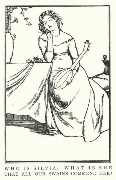 Quem é a Silvia? O que é ela, que todos os nossos esperma a elogiam? (litho) de Robert Anning Bell