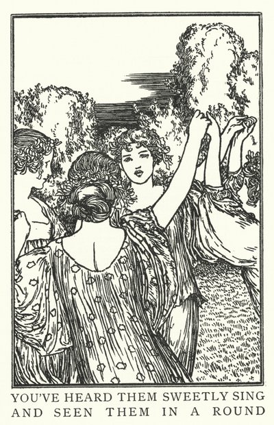 Ouviste-os cantar docemente e viste-os numa rodada (litho) de Robert Anning Bell