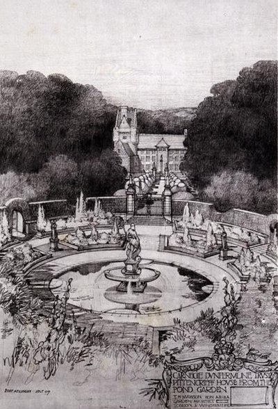 Pittencrieff House do Pond Garden, de Thomas Mawson