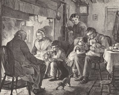 Alegrias à lareira (gravura) de Robert Barnes