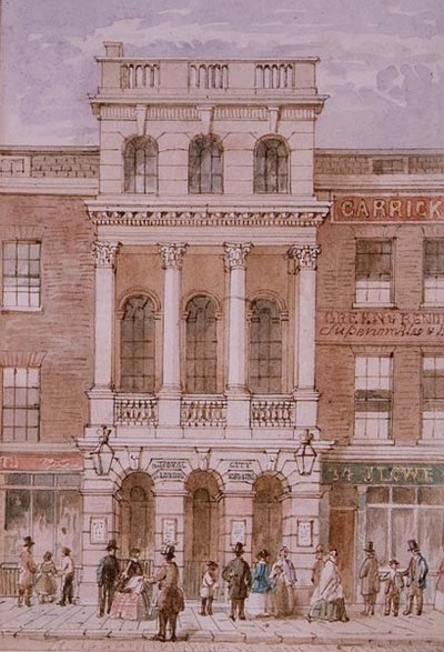 City of London Theatre, Bishopsgate de Robert Blemell (attr. to) Schnebbelie