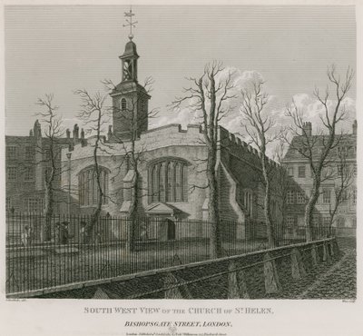 Igreja, de, st, helen, bishopsgate, rua, londres de Robert Blemell Schnebbelie
